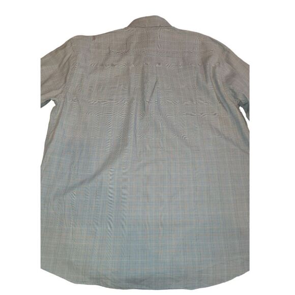 alan flusser BLUE plaid button down shirt paisley cuffs XL - Picture 8 of 10